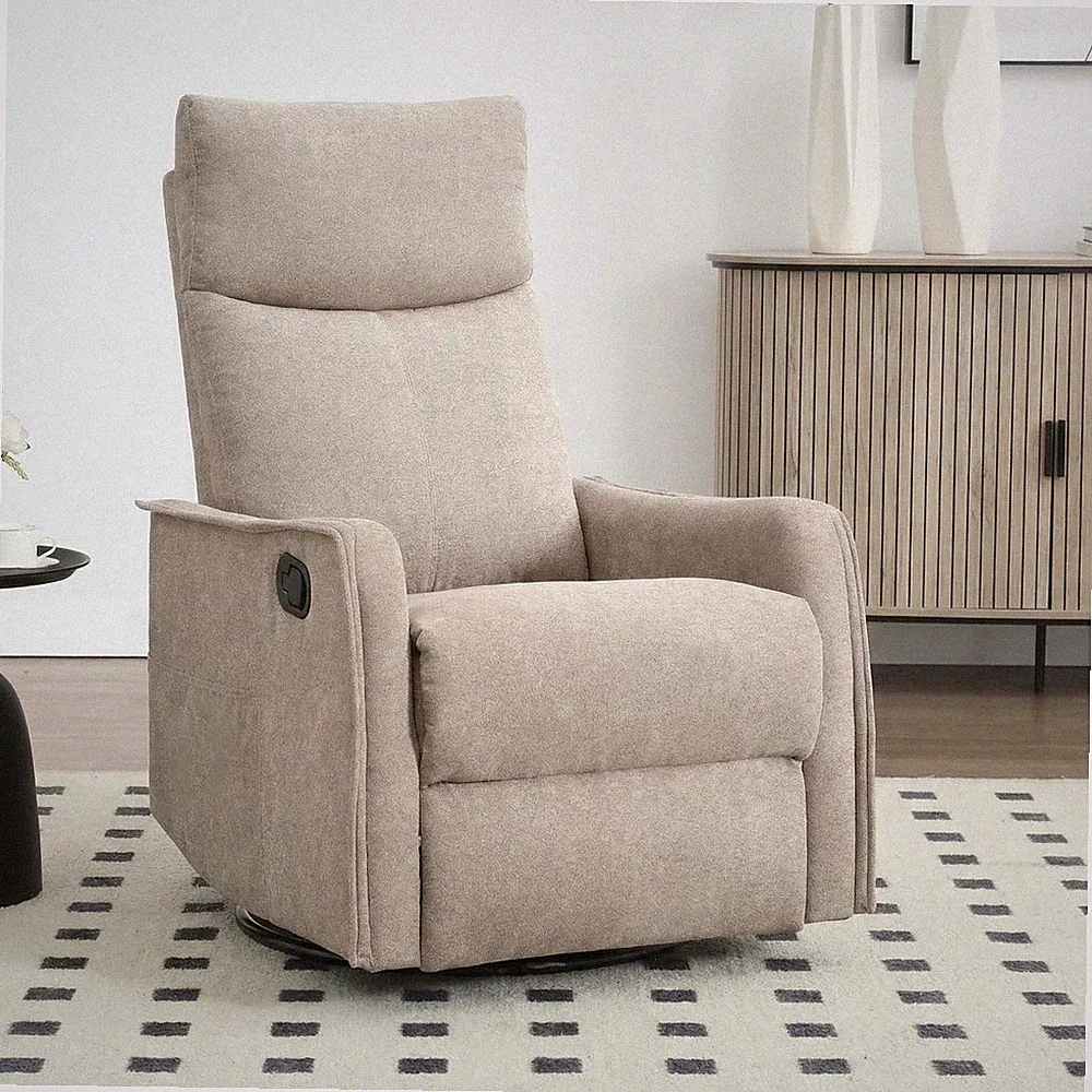 4-in-1 Manual Swivel Rocker Recliner Chair for Home Living Room, Polyester Ch...